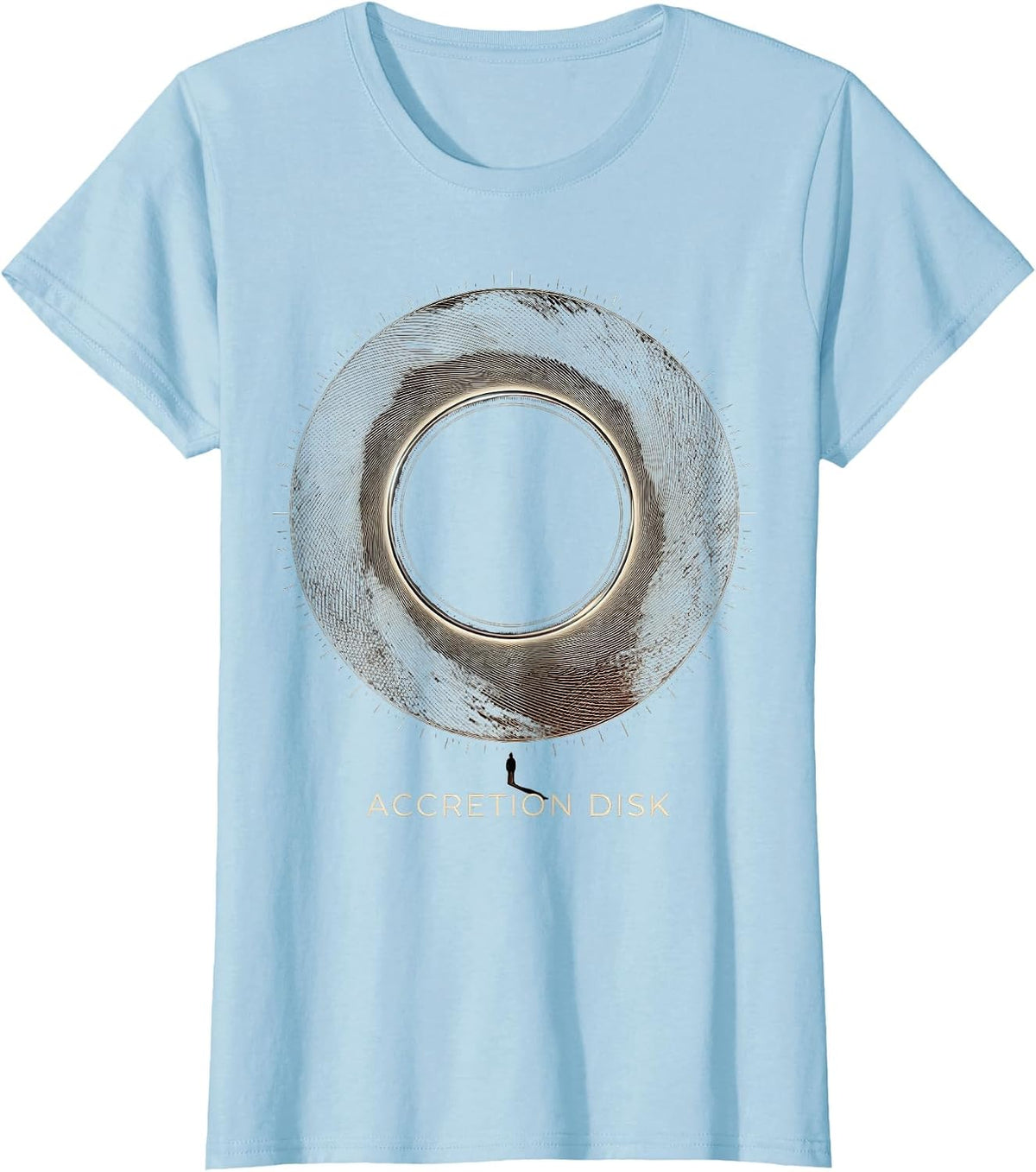 Accretion Disk Crosshatch Etching Astrophysics Physics T-Shirt - Baby Blue