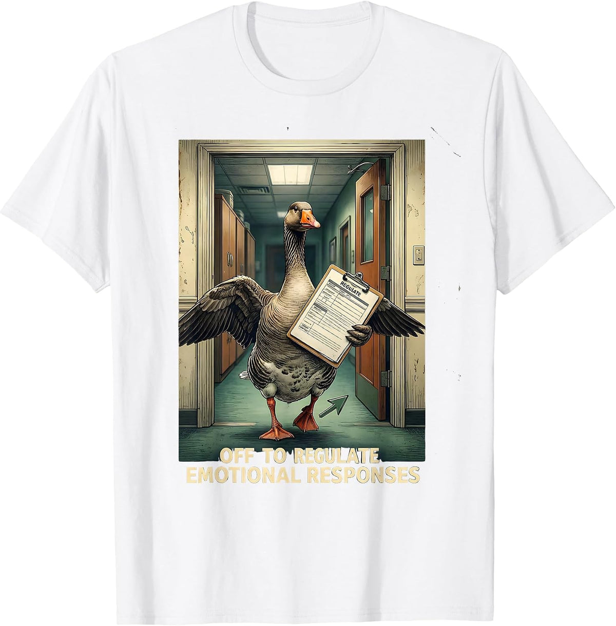 Off to Regulate Emotional Responses Vintage Funny Therapist T-Shirt - White