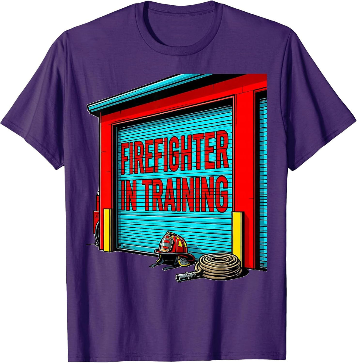 Firefighter In Training Pop Art Toddler Boy Birthday Gift T-Shirt - Purple