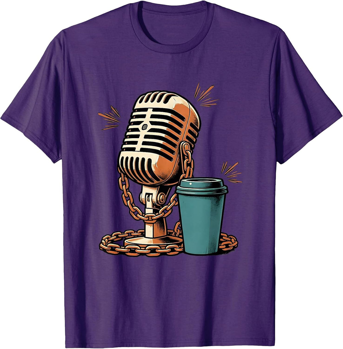 Vintage Microphone Old School Hip Hop 80s 90s Nostalgia T-Shirt - Purple