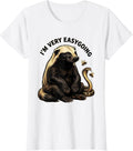 Women's I'm Very Easygoing Cartoon Honey Badger Fearless Animal T-Shirt - White