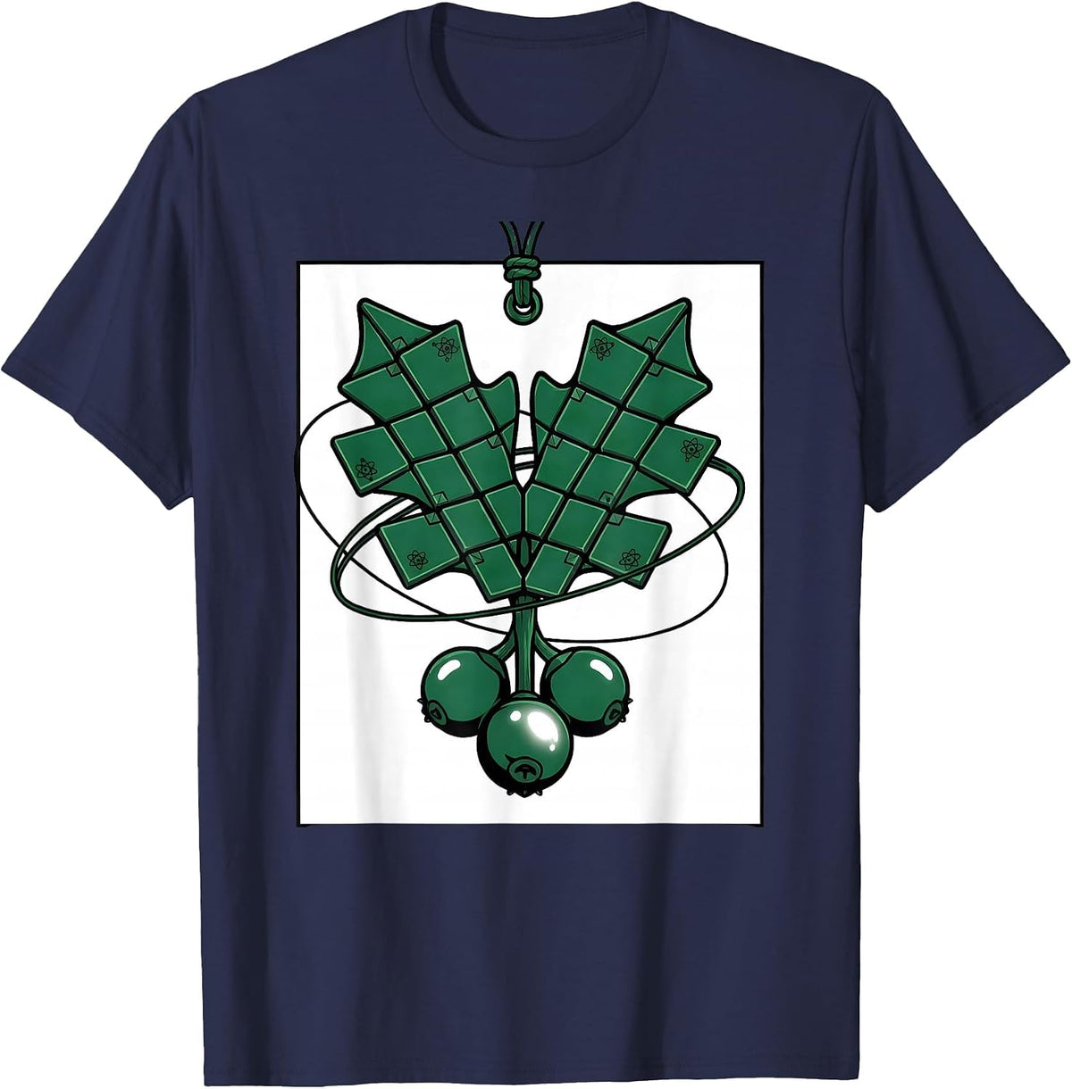 Mistletoe Sprig Periodic Table Chemistry Pun Science Nerd T-Shirt - Navy Blue