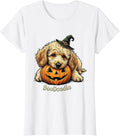 Women's BooDoodle Funny Goldendoodle Dog Halloween Costume Party T-Shirt - White