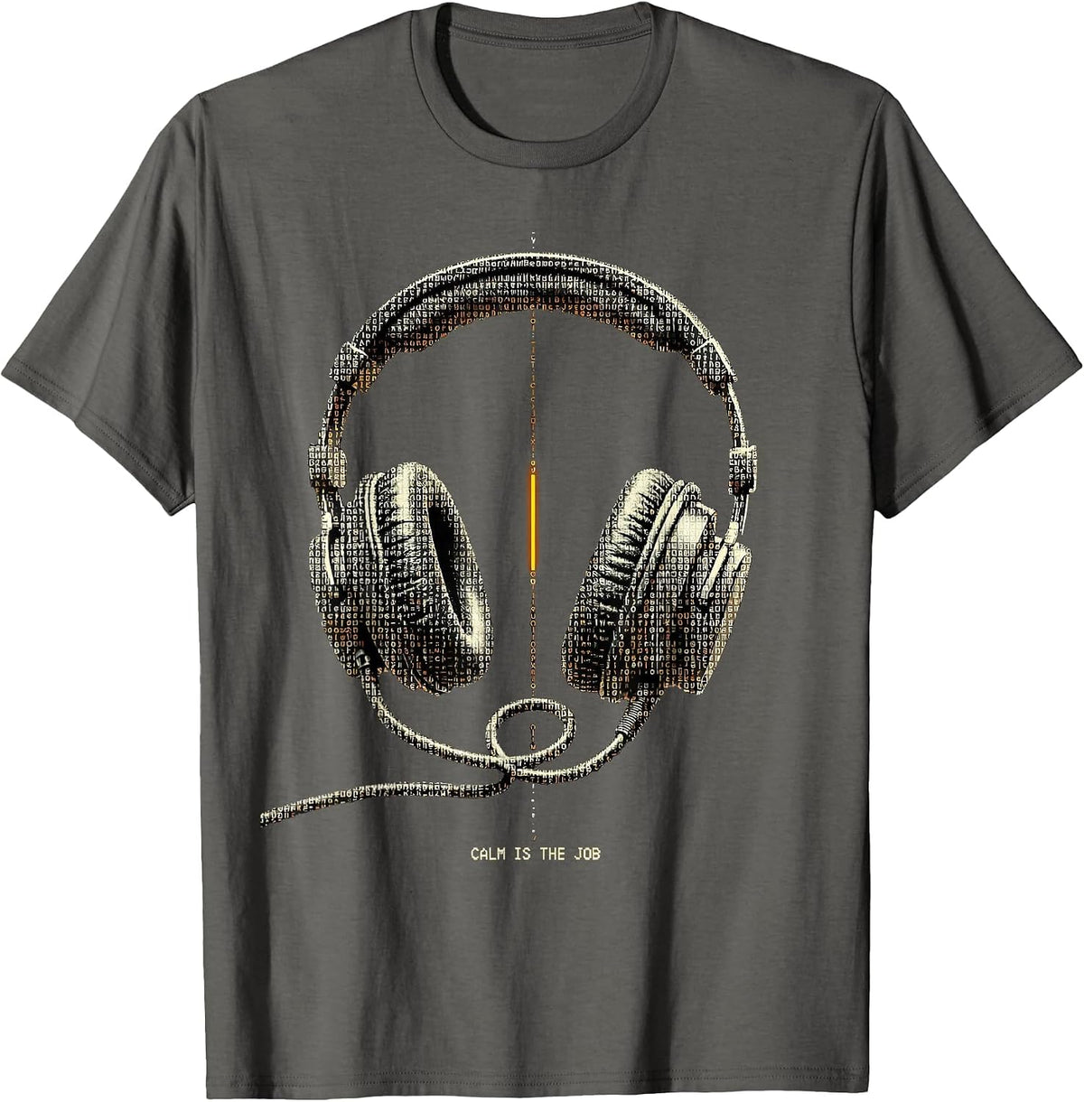 Calm Is The Job Ascii Terminal Art 911 Dispatcher Thin T-Shirt - Asphalt Grey