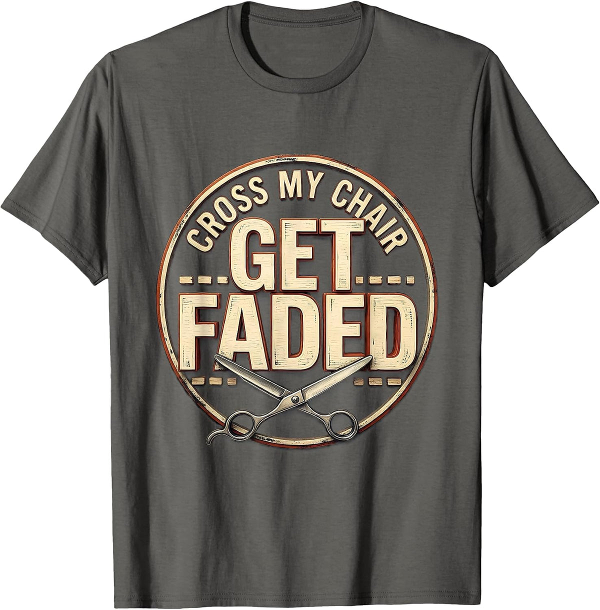 Men's Cross My Chair Get Faded Funny Bald Man Barber Humor T-Shirt - Asphalt Grey