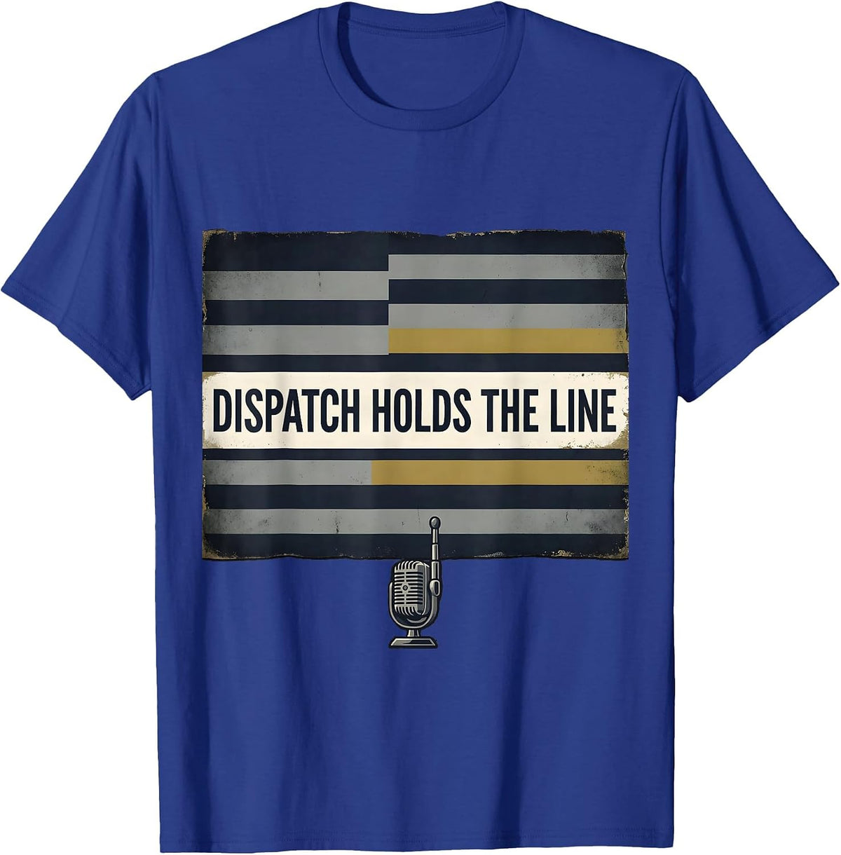 Dispatch Holds The Line Vintage First Responder 911 T-Shirt - Royal Blue