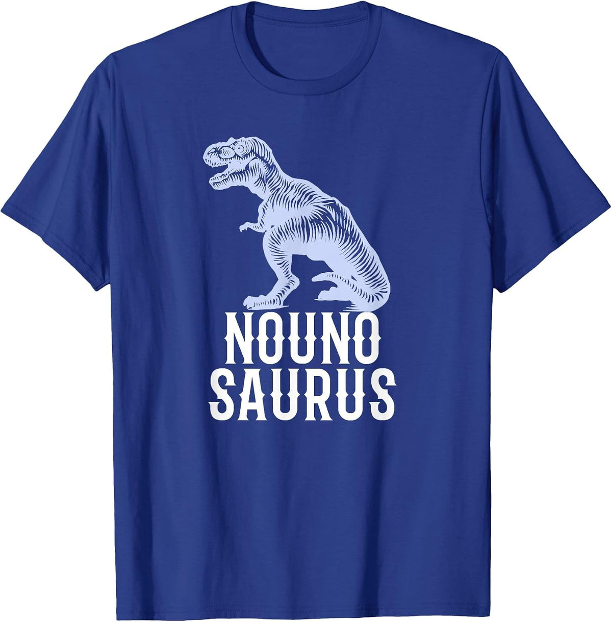 Nounosaurus Greek Godfather Funny Dinosaur T-Shirt - Royal Blue