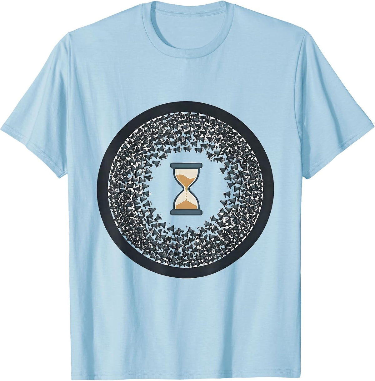 Men's Centered Hourglass Dense Megaphone Marks School Counselor T-Shirt - Baby Blue