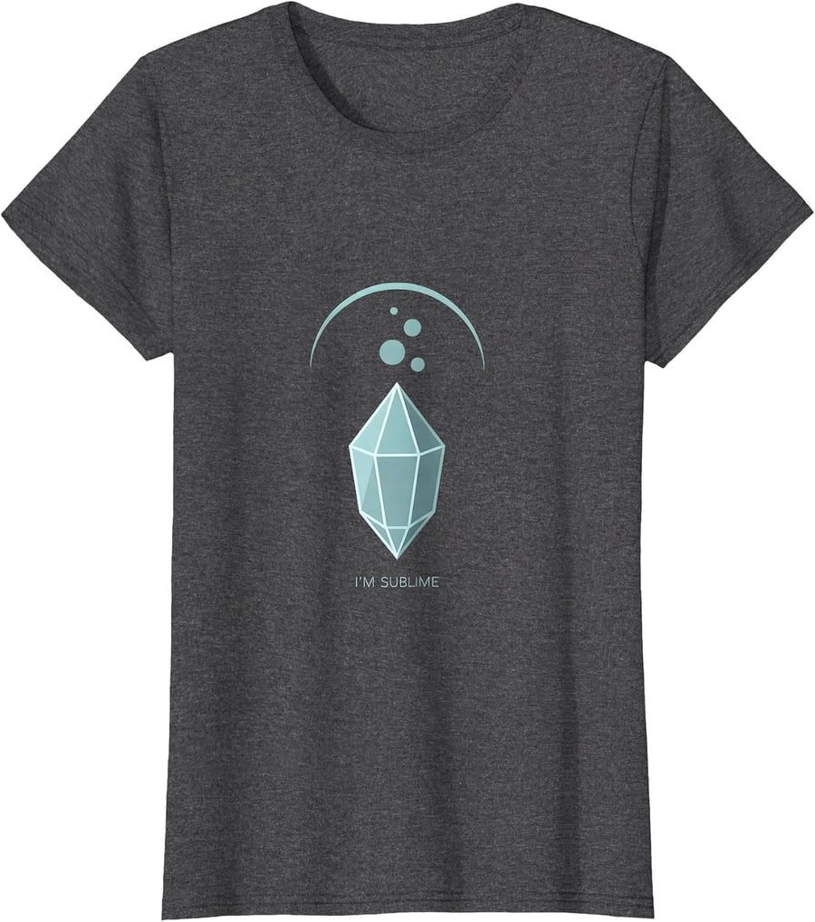 Women's I'm Sublime Minimalist Chemistry Pun Science Teacher Gift T-Shirt - Dark Heather Grey
