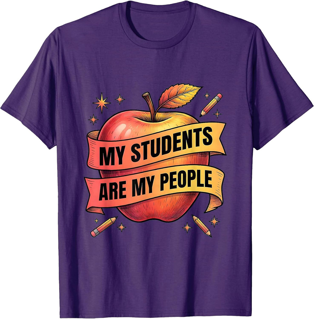 Men's My Students Are My People 4th Grade Teacher T-Shirt - Purple