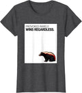 Women's Provoked Rarely Wins Regardless Funny Honey Badger Wildlife T-Shirt - Dark Heather Grey