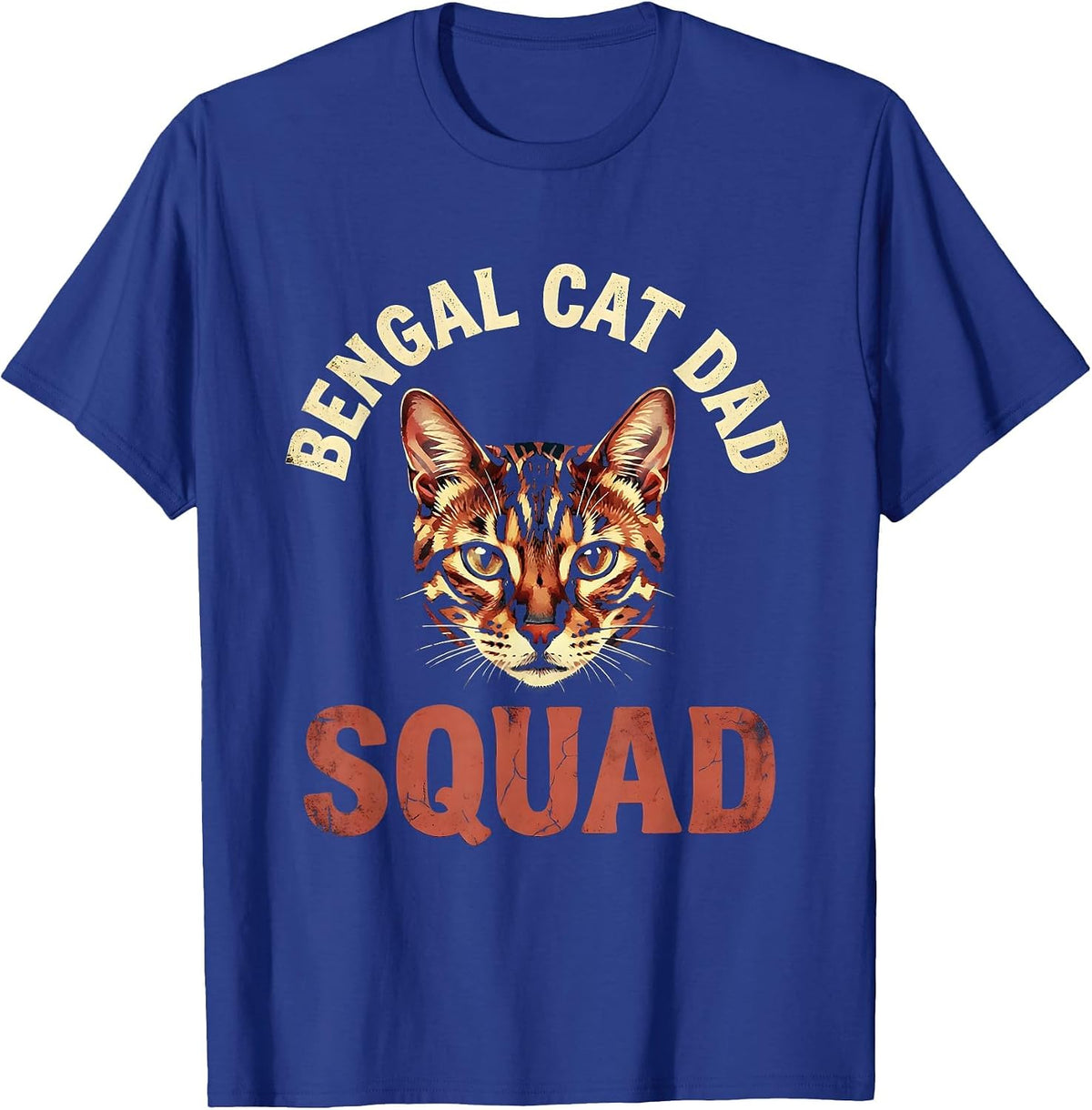 Bengal Cat Dad Squad Feline Lover Design T-Shirt - Royal Blue