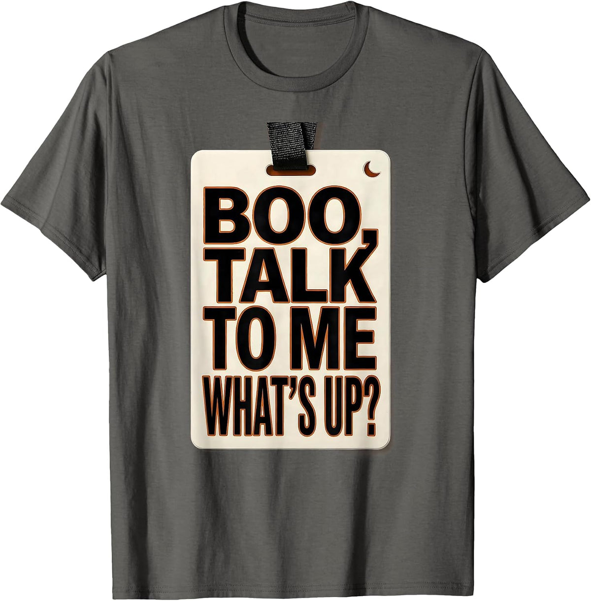 Men's Boo Talk To Me What's Up Funny Halloween School Counselor T-Shirt - Asphalt Grey
