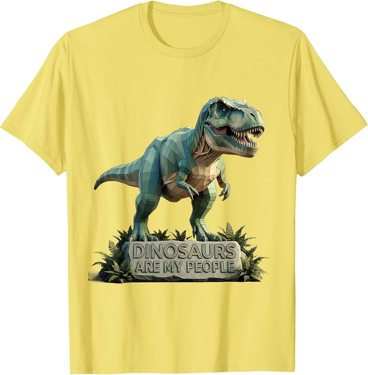 Men's Dinosaurs Are My People Dino Lover Design T-Shirt - Lemon Yellow