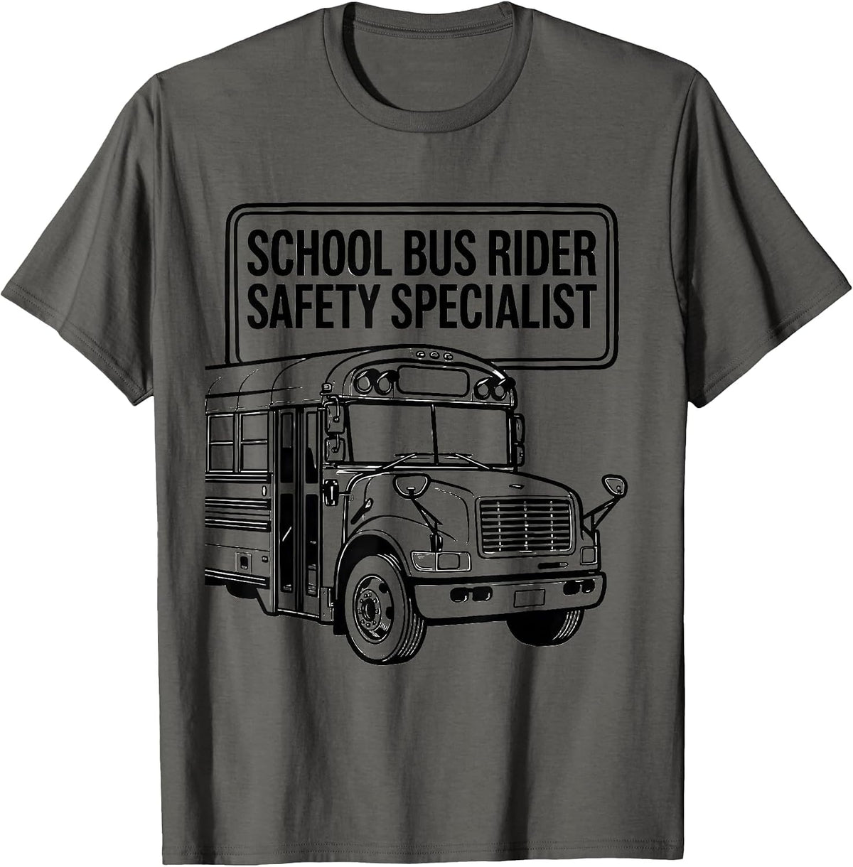 Men's School Bus Rider Safety Specialist Funny School Bus Driver T-Shirt - Asphalt Grey