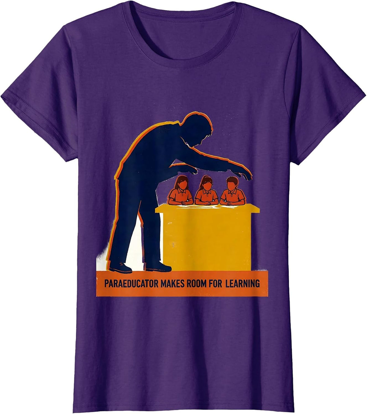 Women's PARAEDUCATOR MAKES ROOM FOR LEARNING Funny Paraeducator Para T-Shirt - Purple
