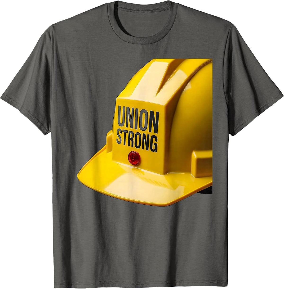 Men's Union Strong Geometric Hard Hat Labor Day Skilled Worker T-Shirt - Asphalt Grey