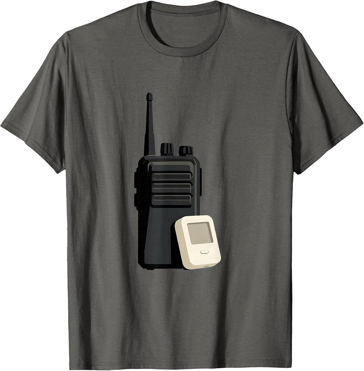 Firefighter Radio Baby Monitor Editorial Conceptual T-Shirt - Asphalt Grey