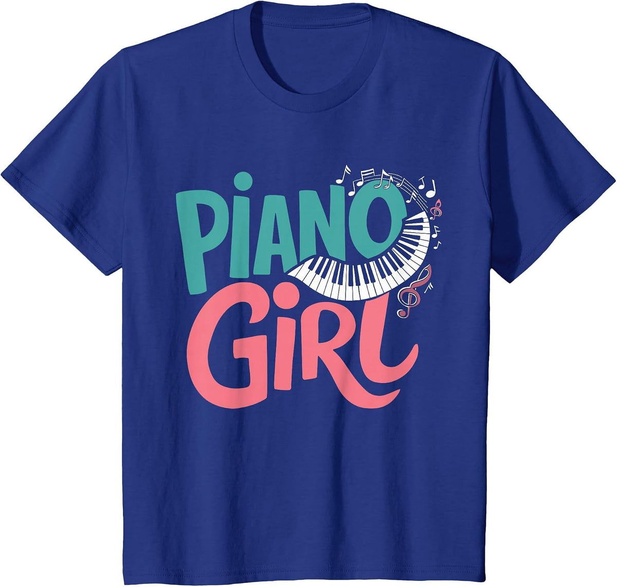 Piano Girl Pianist Music T-Shirt - Royal Blue