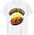 Men's Candied Yams Streetwear Bootleg 90's Rap Rock Vintage Funny T-Shirt - White