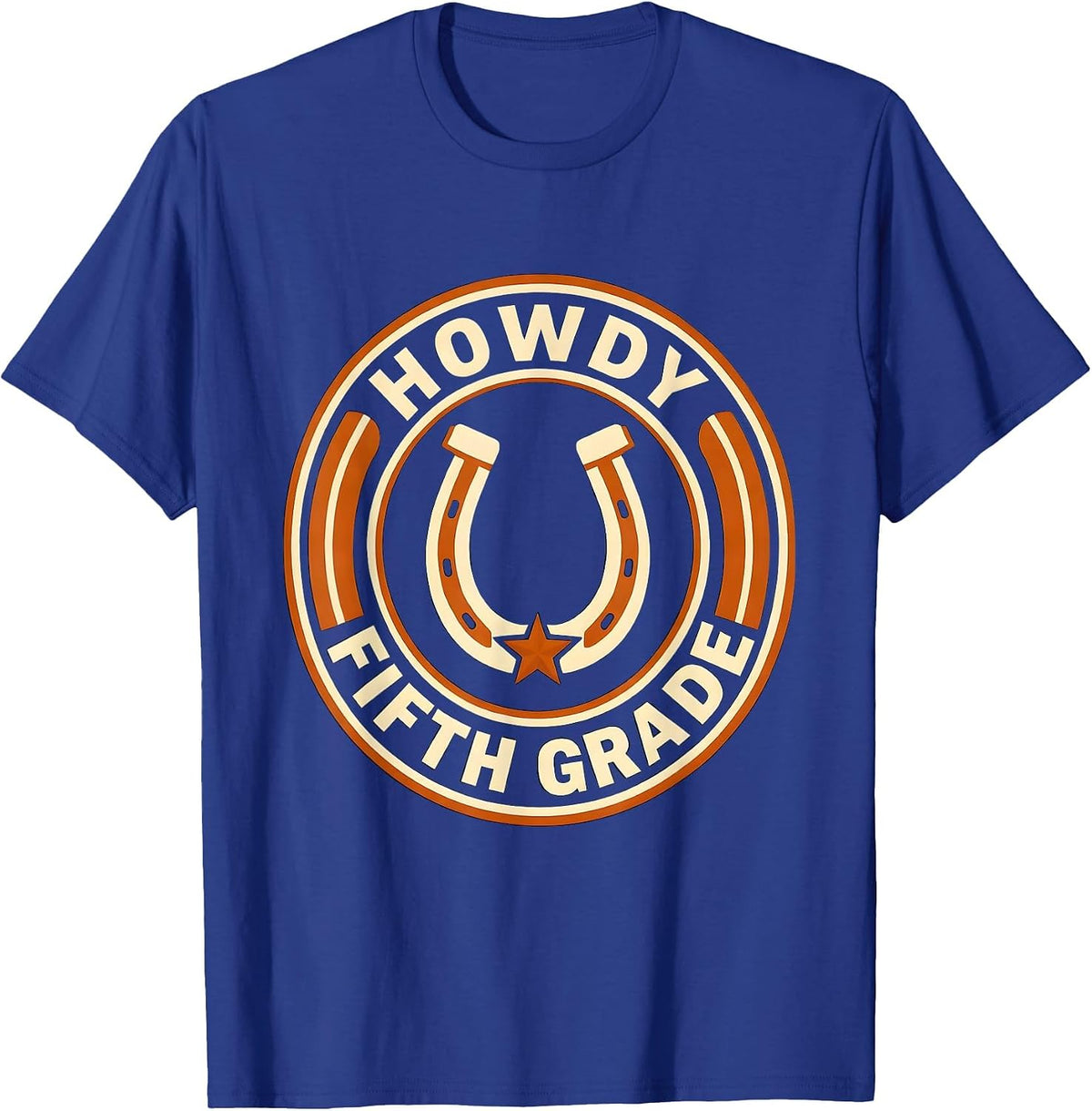 Men's Howdy Fifth Grade Western Cowgirl Teacher Back To School T-Shirt - Royal Blue