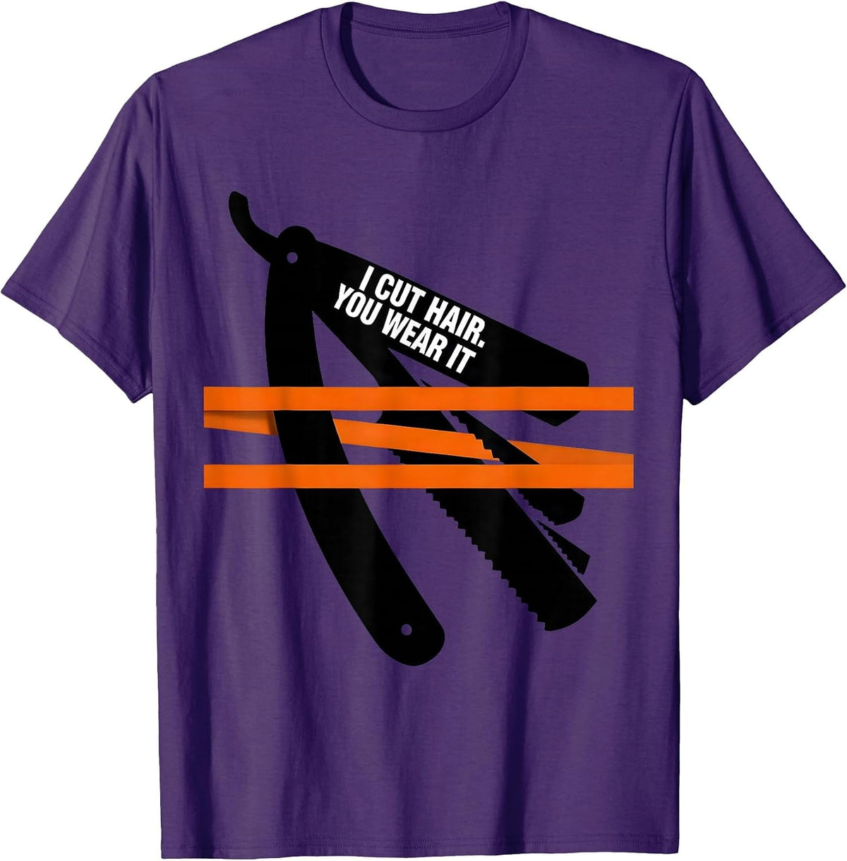 Men's I Cut Hair You Wear It Funny Barber Hairstylist Gift Humor T-Shirt - Purple