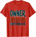 Men's Owner, Operator, Everything Else Small Business Entrepreneur T-Shirt - Red