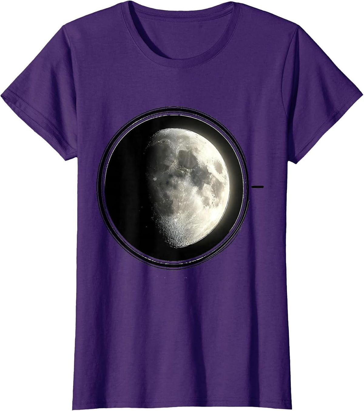 Women's Sealed Moon Badge Boho Celestial Astronomy T-Shirt - Purple