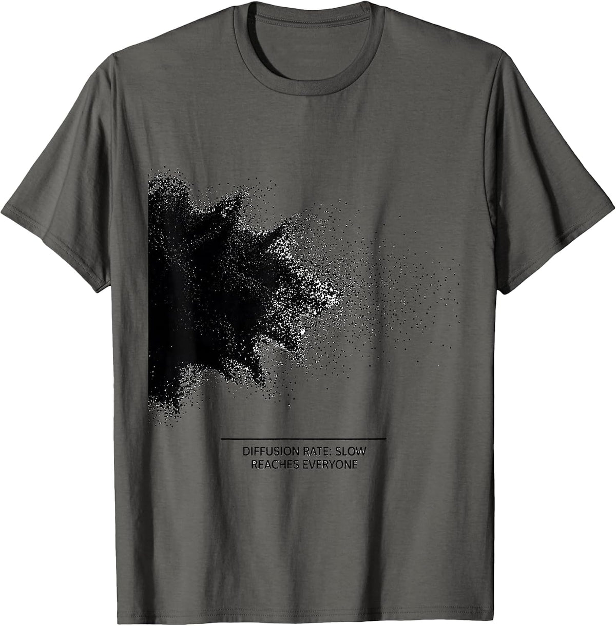 Diffusion Rate: Slow, Reaches Everyone Funny Chemistry T-Shirt - Asphalt Grey