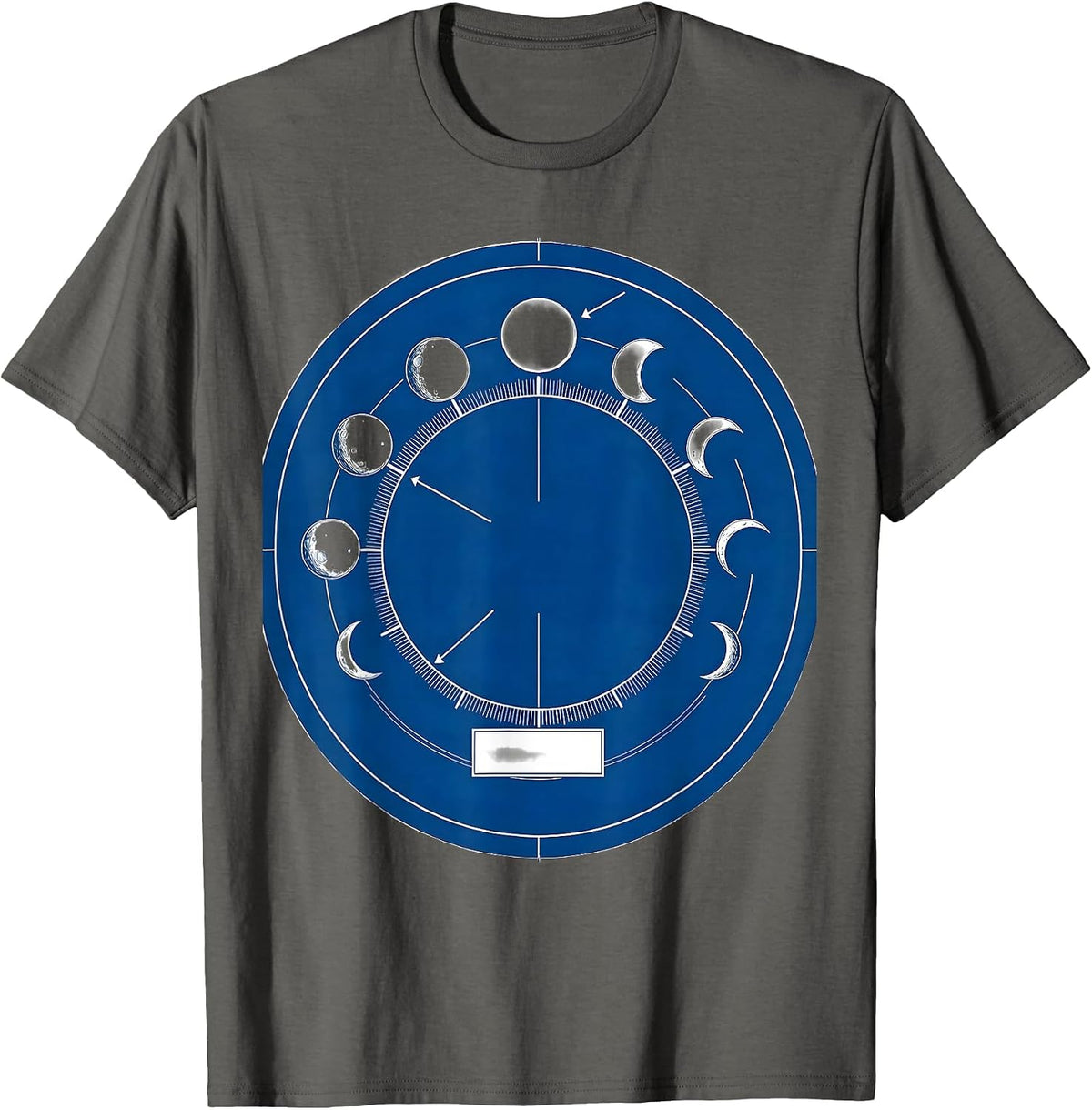 Men's Lunar Disc Phases Celestial Astronomy Teacher T-Shirt - Asphalt Grey