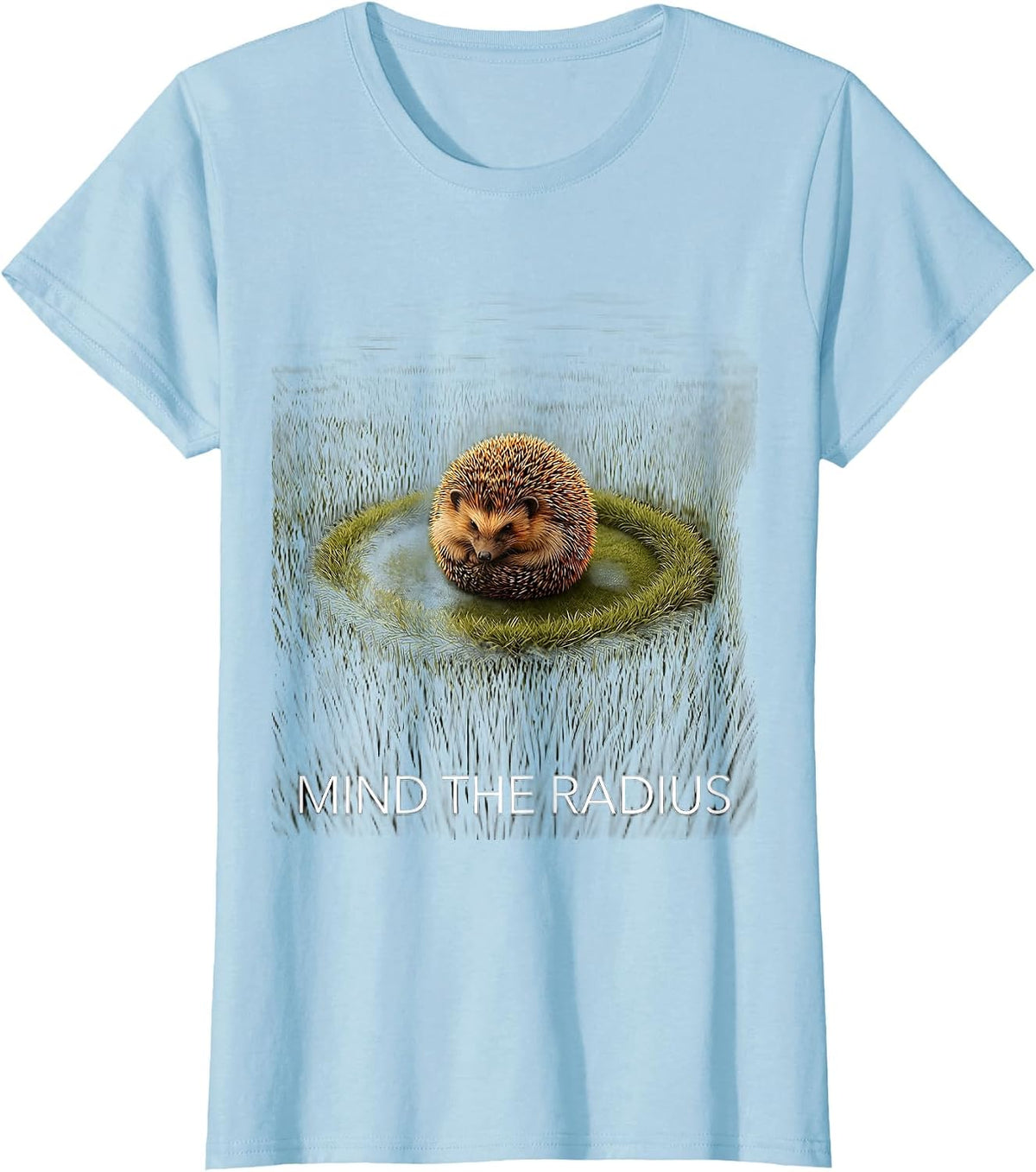 Women's Mind The Radius Cute Hedgehog Animal Lover Humor T-Shirt - Baby Blue