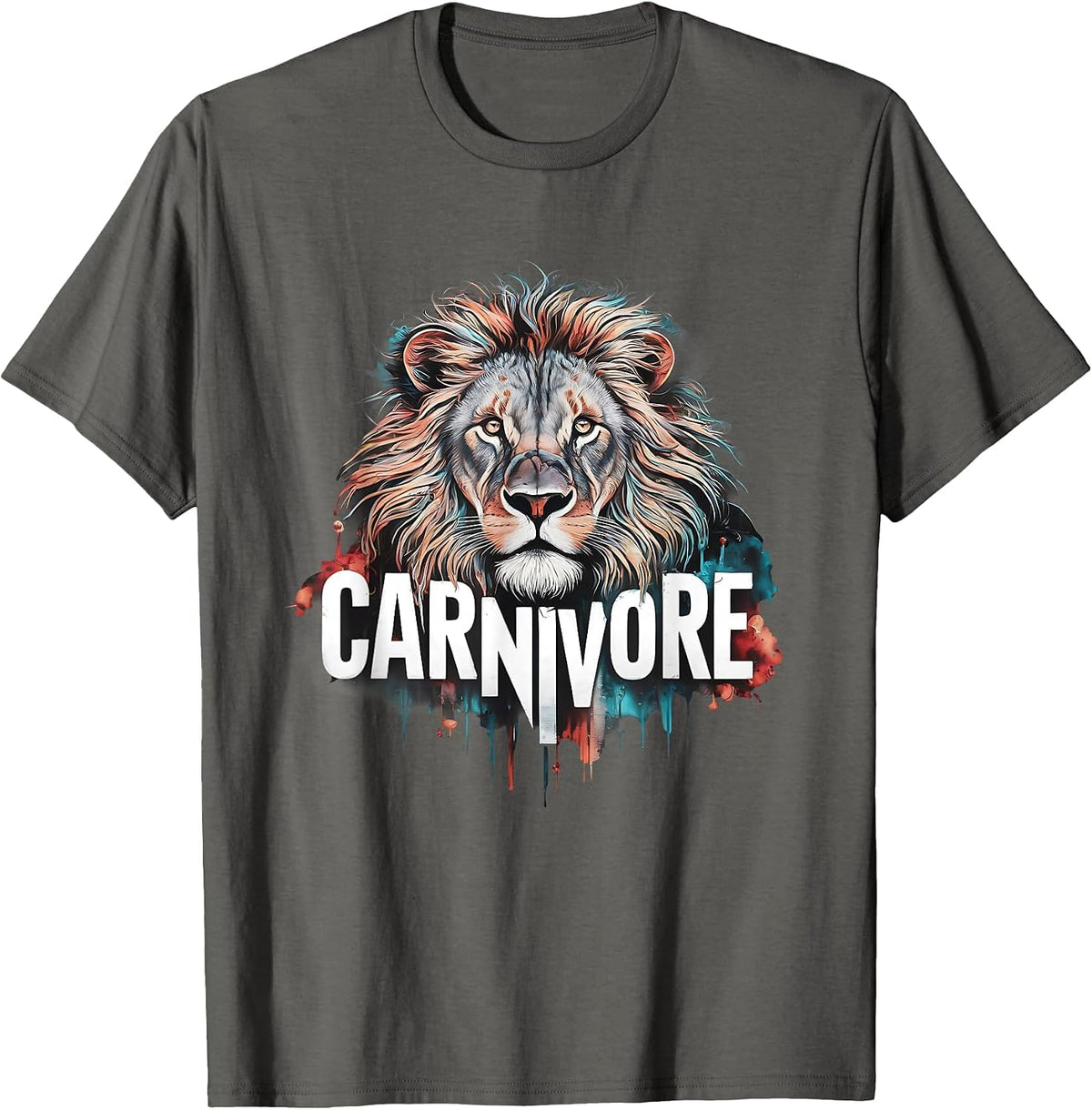 Carnivore: Zero Carb Lion Diet Lifestyle T-Shirt - Asphalt Grey