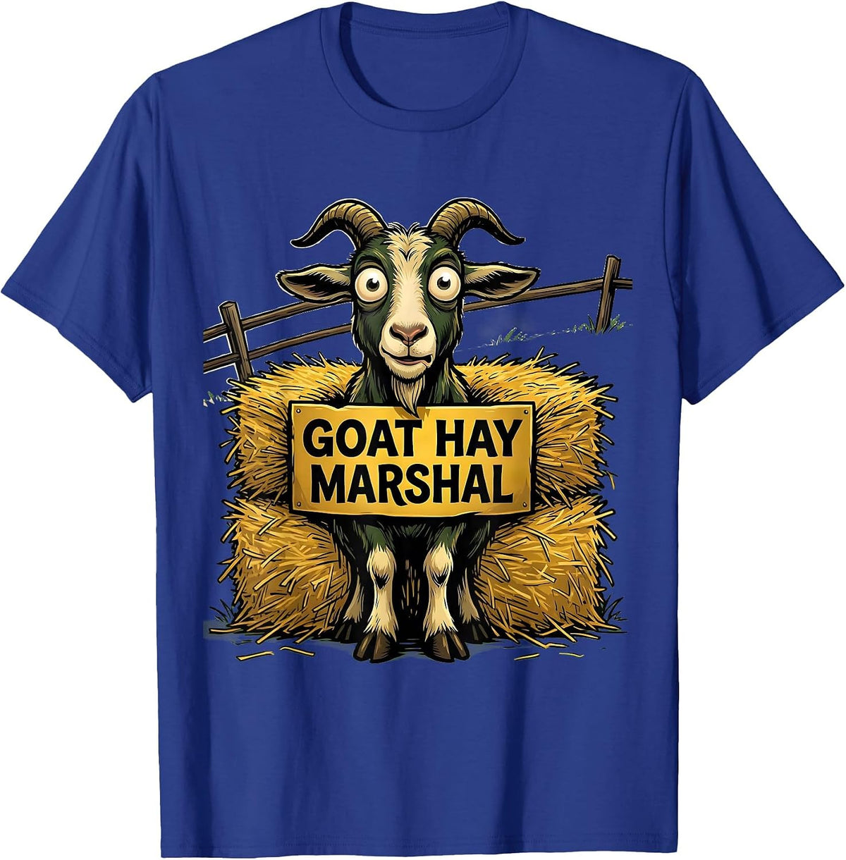 Men's Goat Hay Marshal Funny Goat Farmer Owner Humor T-Shirt - Royal Blue