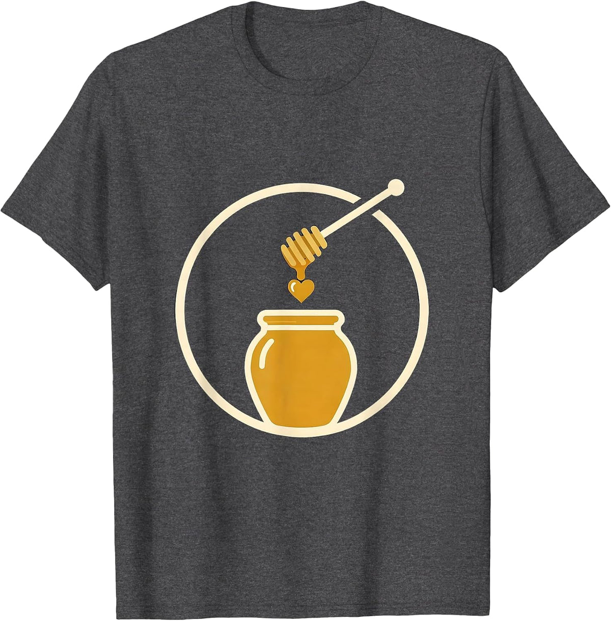 Honey Jar Minimalist Sweet Food Lover Gift T-Shirt - Dark Heather Grey