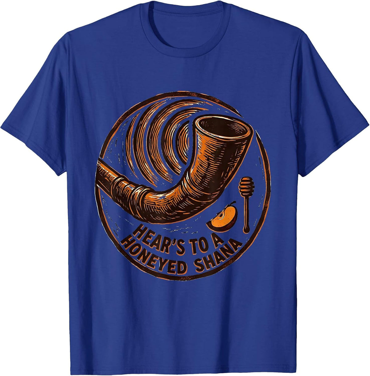 Hear's To A Honeyed Shana Funny Rosh Hashanah Jewish New T-Shirt - Royal Blue