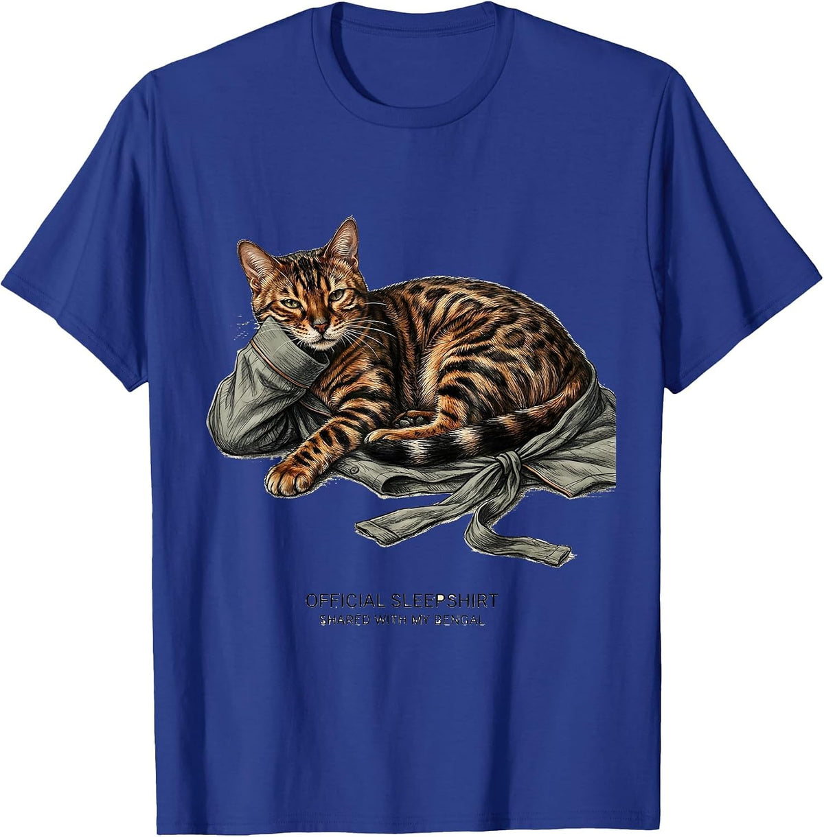 Official Sleepshirt, Shared With My Bengal Cat Lover T-Shirt - Royal Blue