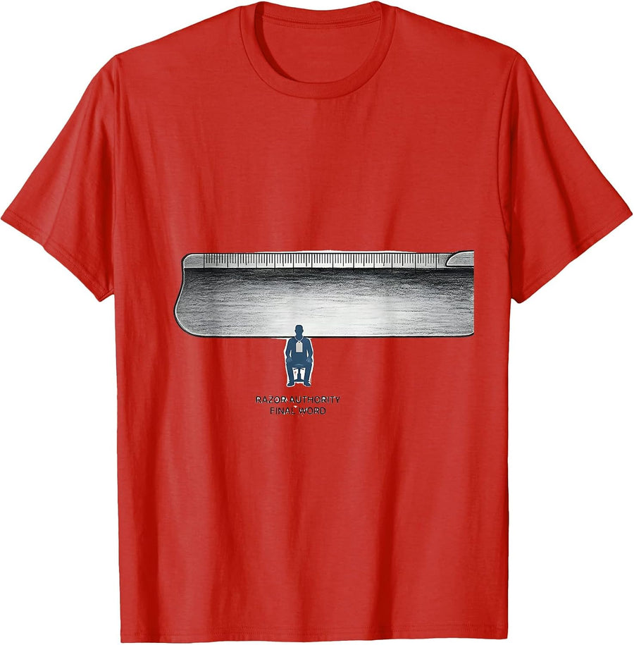 Men's Razor Authority, Final Word Editorial Barber Hairdresser T-Shirt - Red