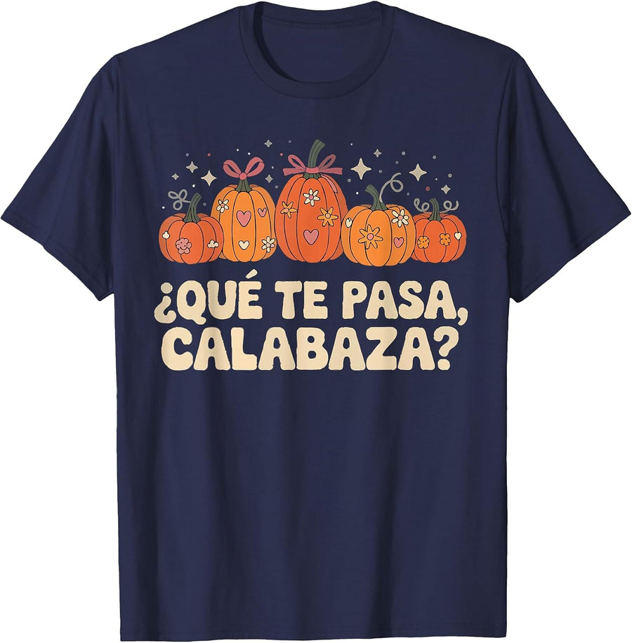 Que Pasa Calabaza? Spanish Teacher Bilingual Pumpkin Women T-Shirt - Navy Blue
