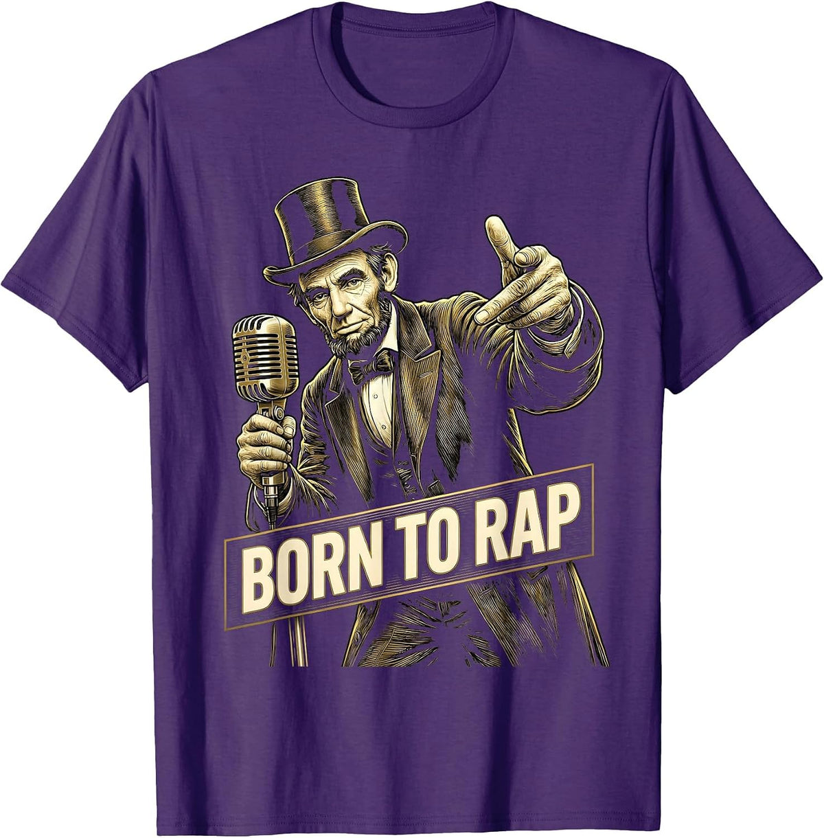 Born to Rap Hip Hop Graphic Design T-Shirt - Purple