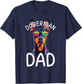 Doberman Lover Colorful Pop Art Mens Doberman Dad T-Shirt - Navy Blue