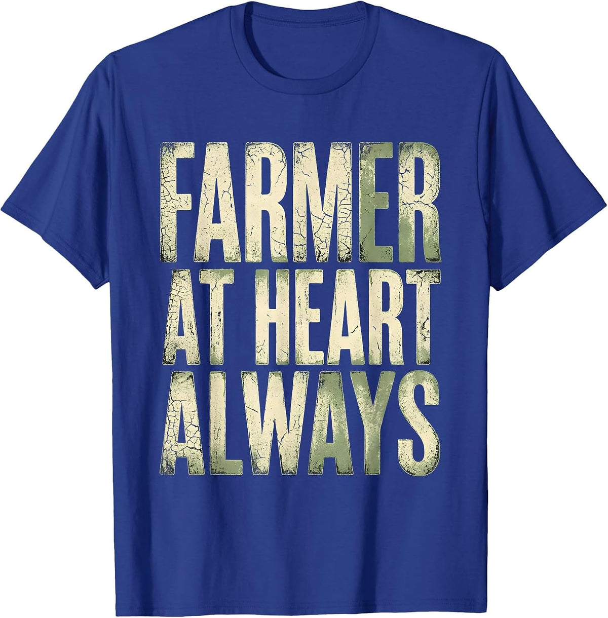 Men's Farmer At Heart Always Country Pride Design T-Shirt - Royal Blue