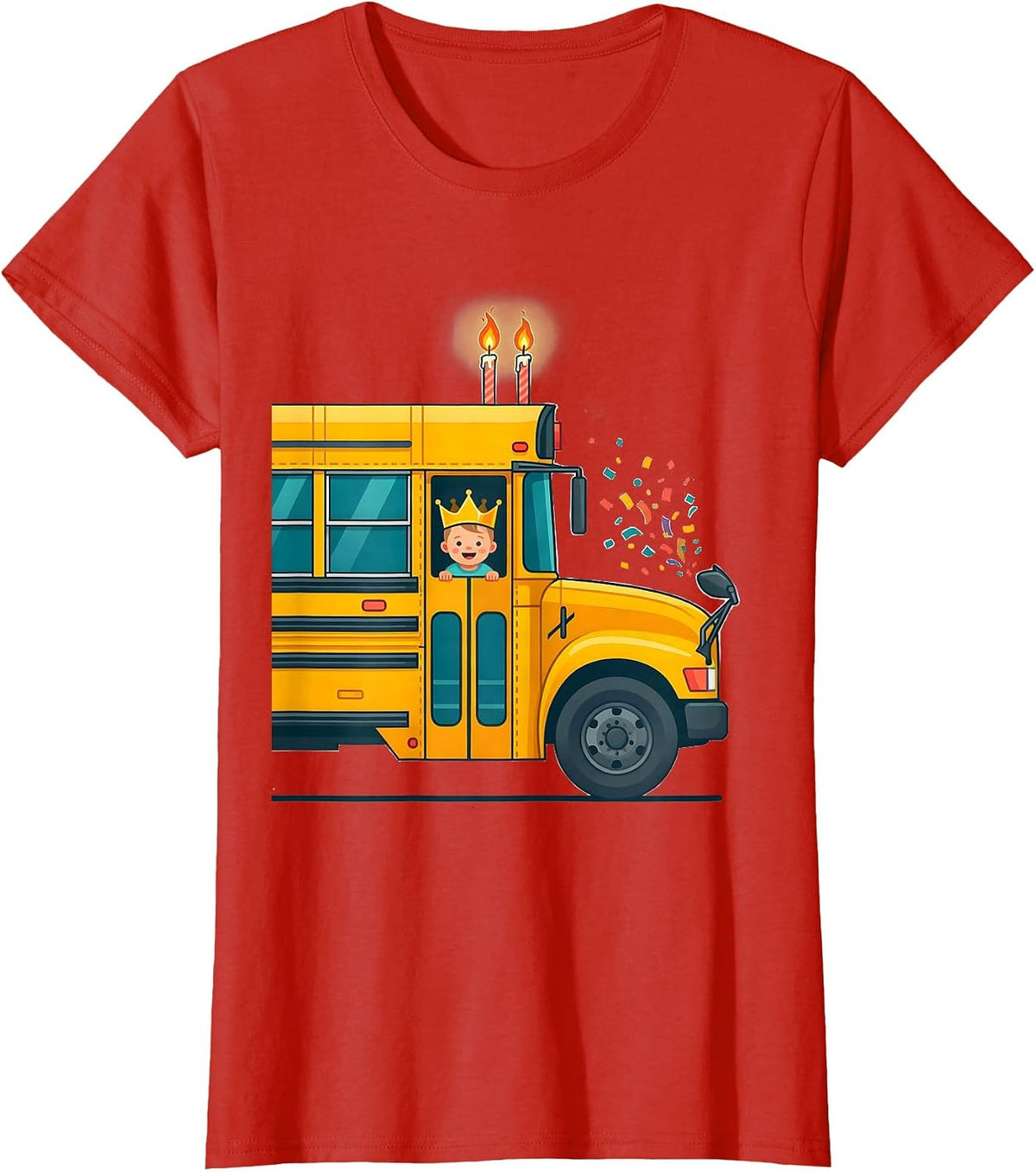 Women's School Bus Toddler Birthday Party Bus Driver Humor T-Shirt - Red