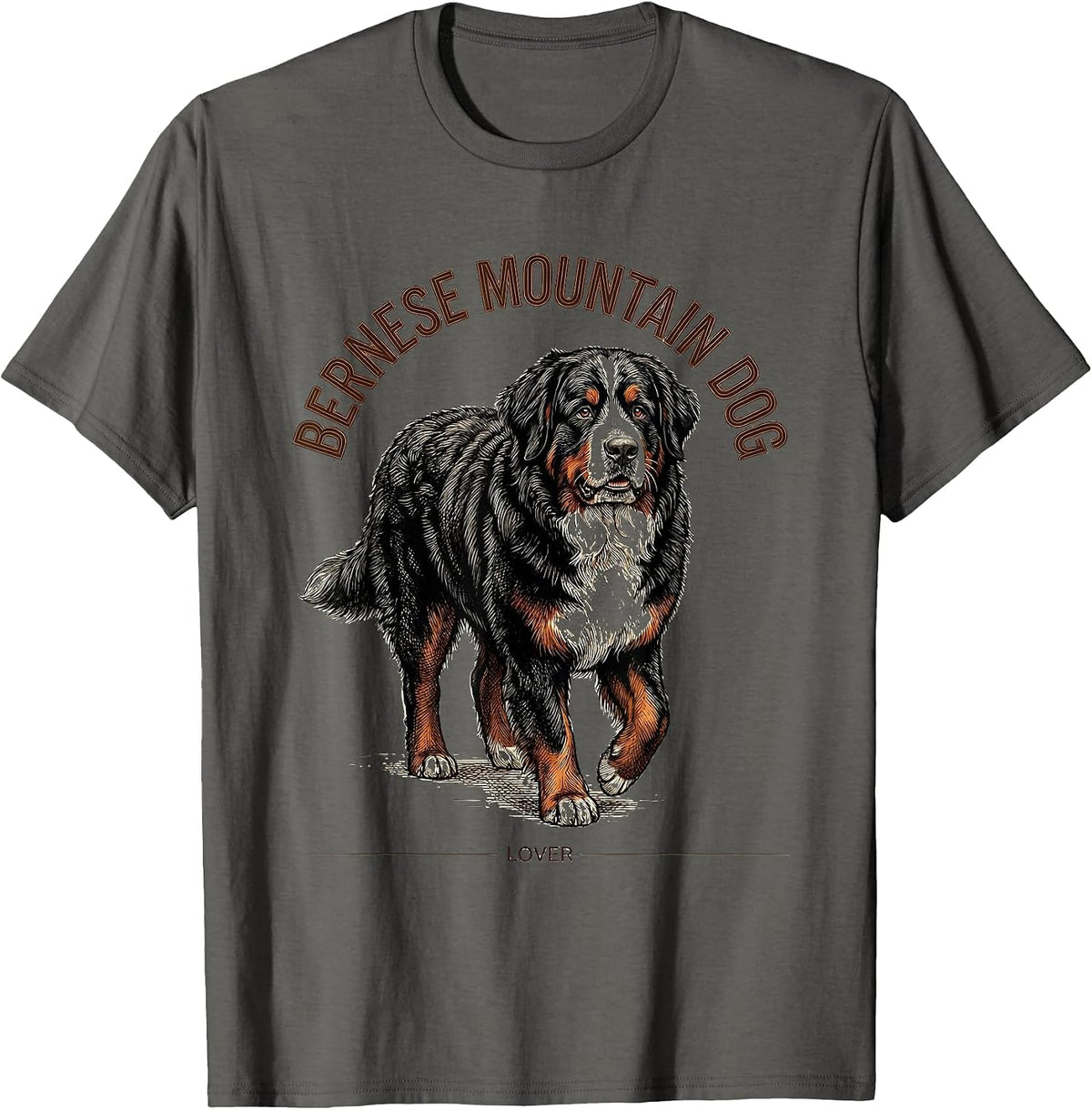 Men's Bernese Mountain Dog Lover Funny Dog Mom Dad Pet Humor T-Shirt - Asphalt Grey