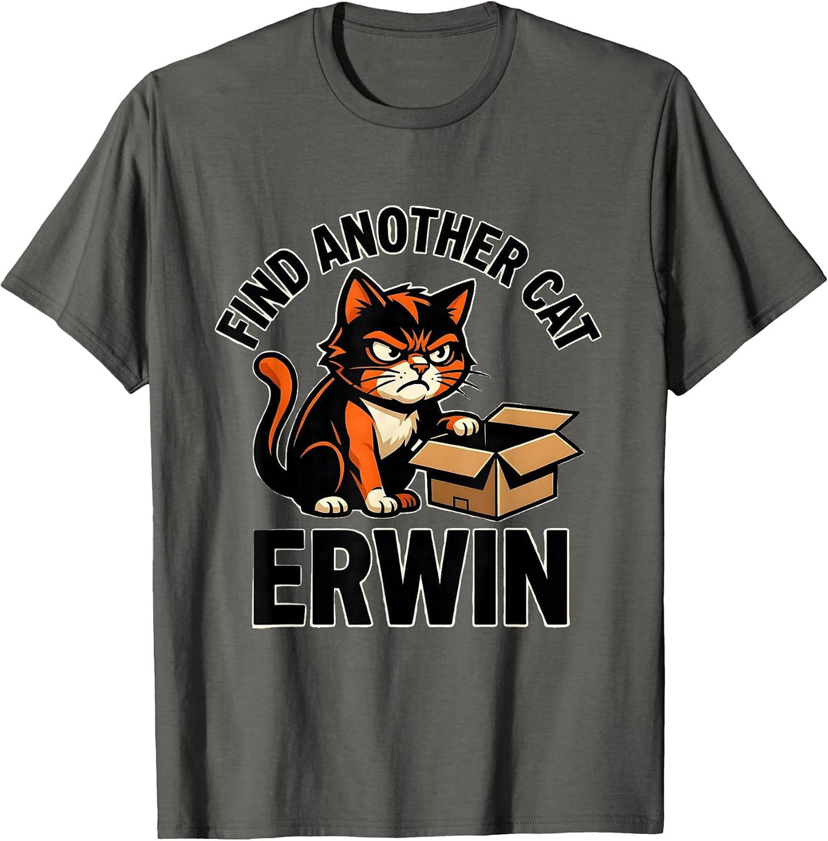 Men's Find Another Cat Erwin Funny Quantum Physics Science Teacher T-Shirt - Asphalt Grey