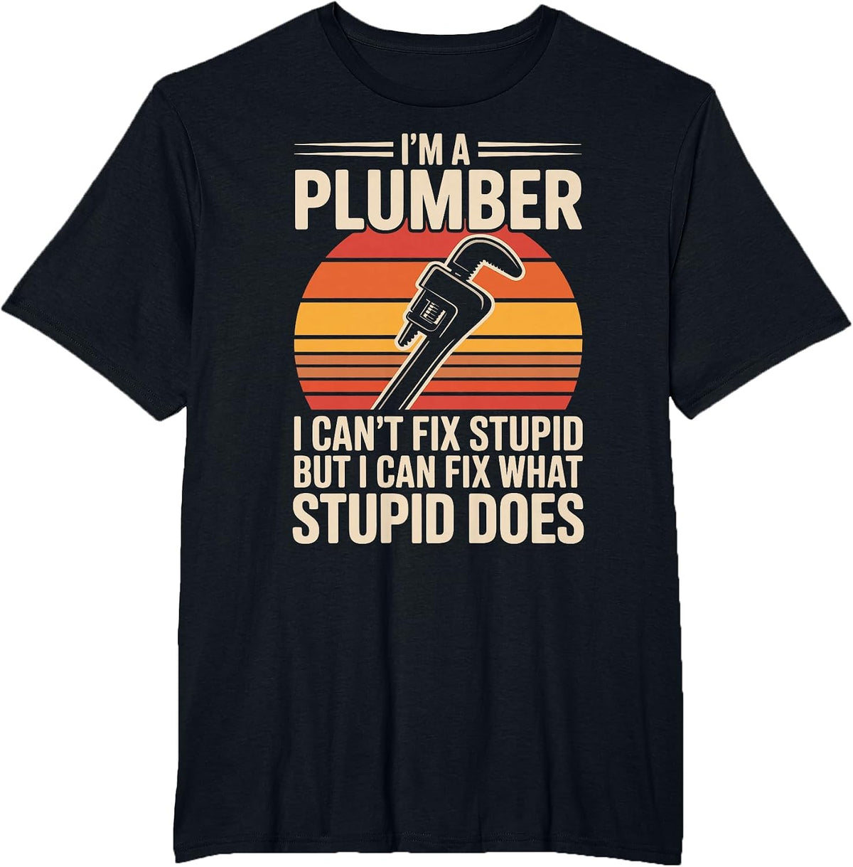 I'm A Plumber I Can't Fix Stupid Funny Plumbing T-Shirt - Black
