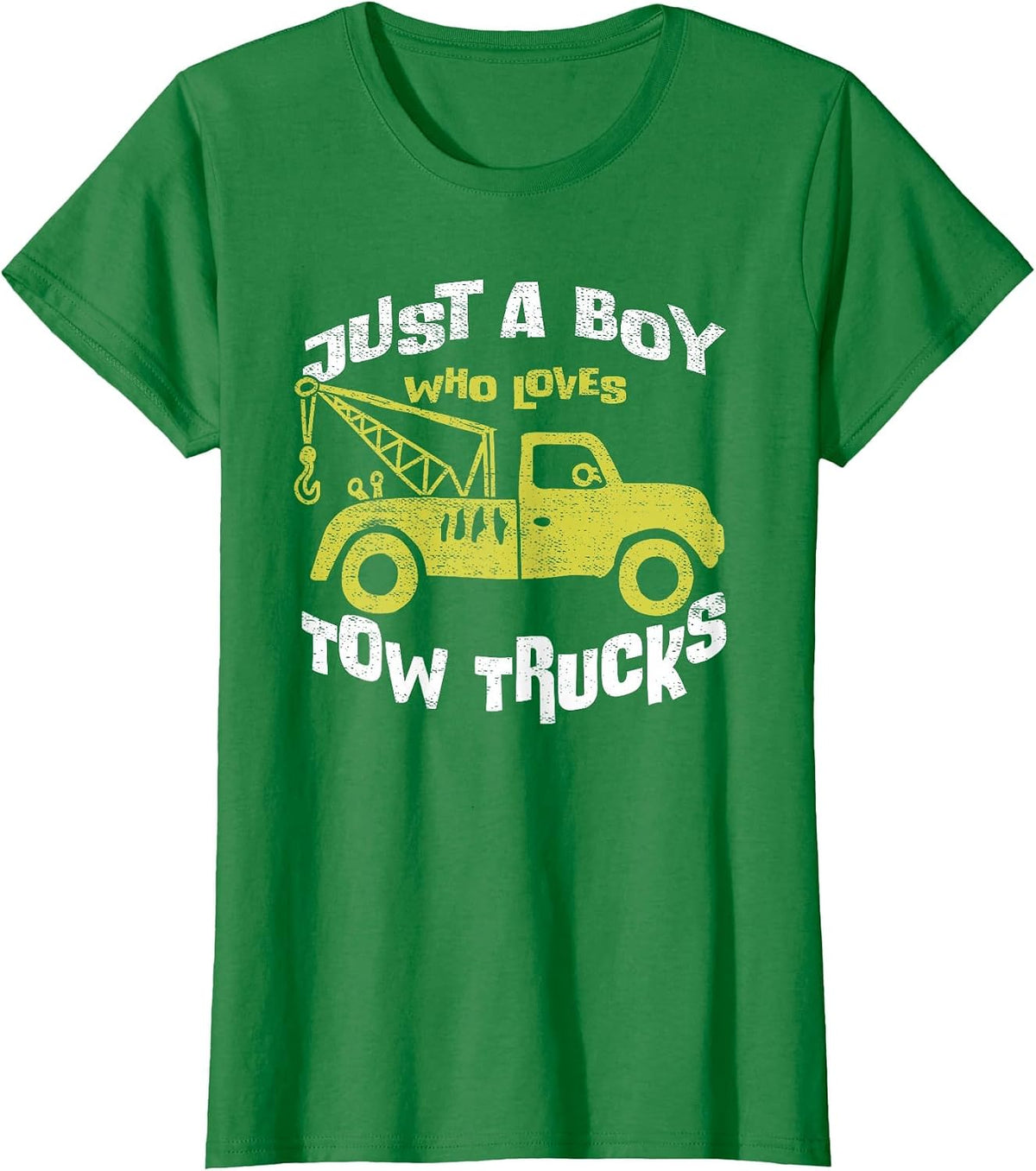 Tow Trucks Toddler Boys Just a Boy Who Loves Tow Trucks T-Shirt - Kelly Green