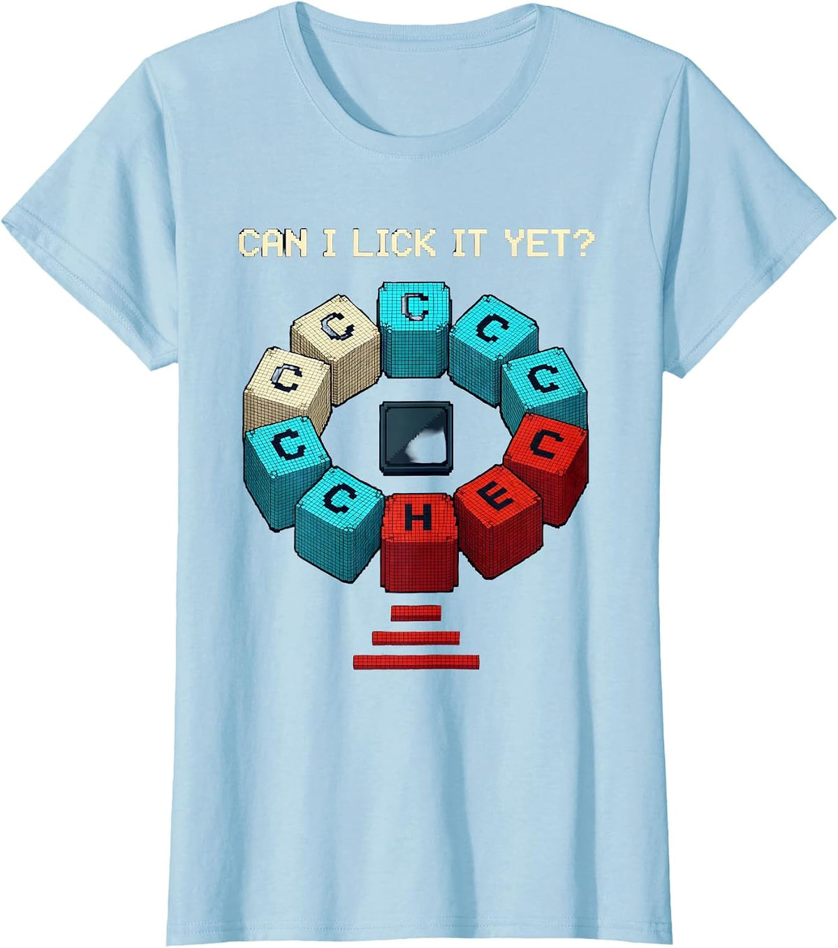 Women's Can I Lick It Yet Funny Periodic Table Science Teacher Gift T-Shirt - Baby Blue
