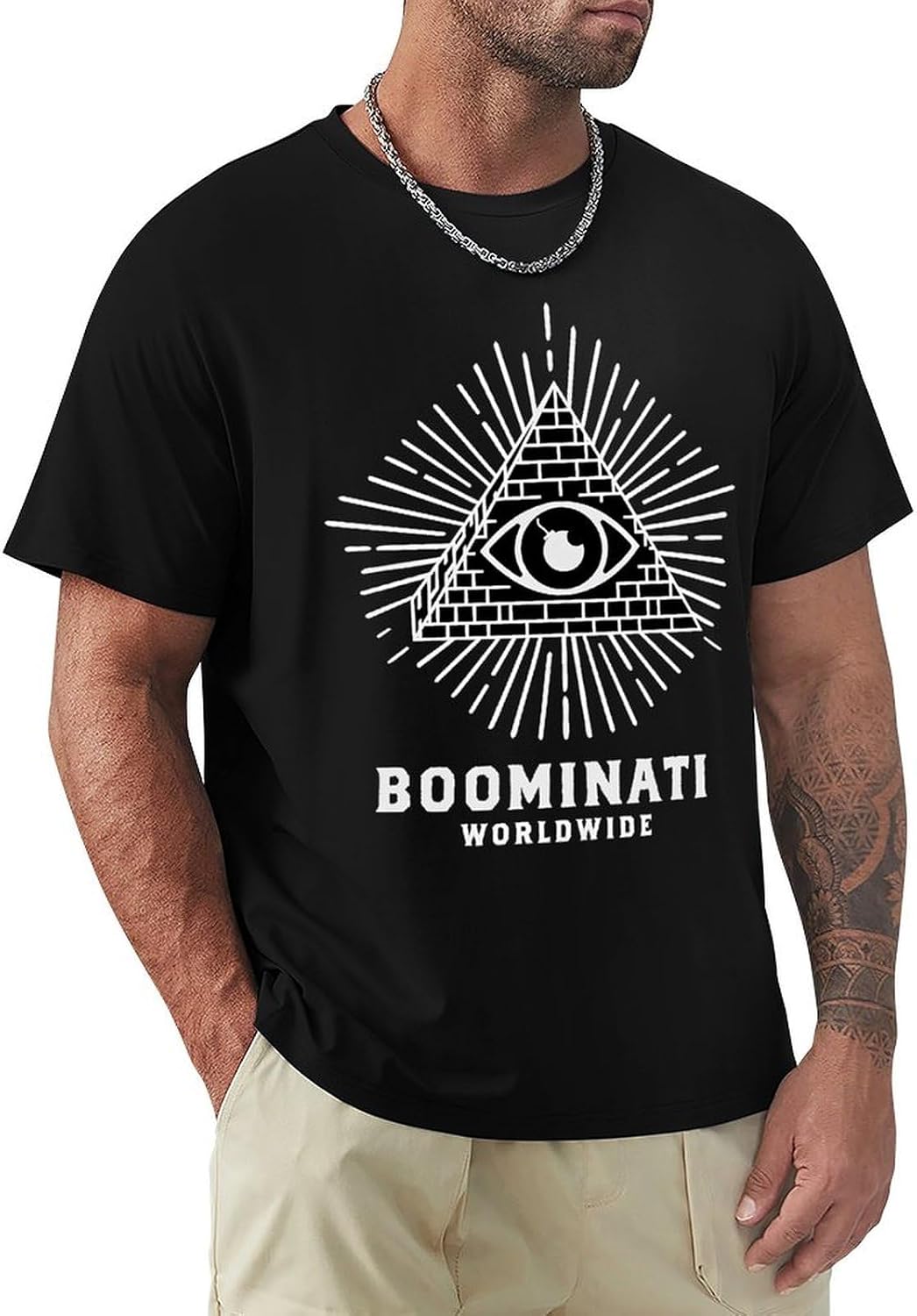 Mens Casual T-Shirts Short Sleeve Unisex Teens Cotton Shirts - Black-style-3