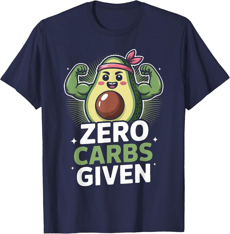 Low Carb Keto Zero Carbs Given T-Shirt - Navy Blue
