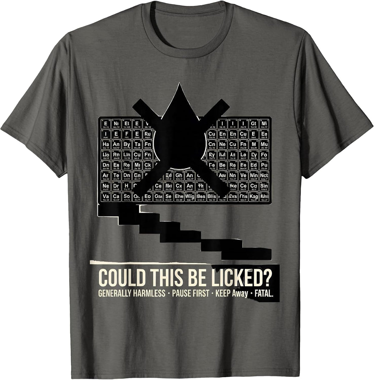 Could This Be Licked Periodic Table Science Teacher Humor T-Shirt - Asphalt Grey